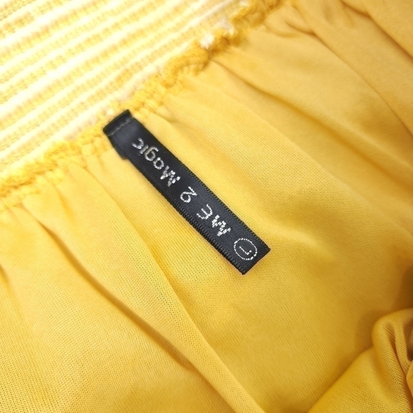 Me To Magic Beige Yellow Gold Lace Floral Embroidered Skirt Sz L - Picture 3 of 16